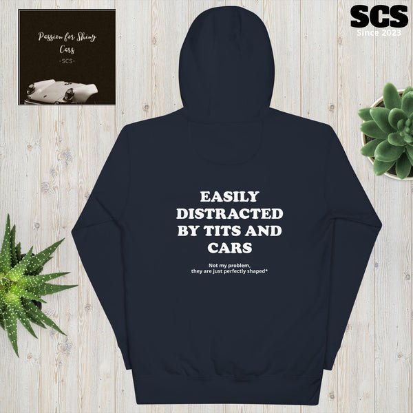 Distracted by tits and cars - Premium Hoodie (FREE shipping)