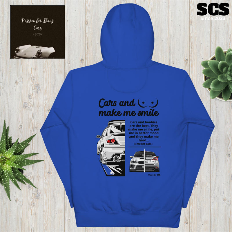 Cars and boobies make me smile - Premium Hoodie - Motorista Clothing